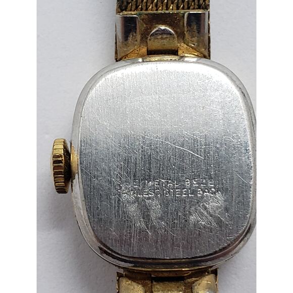 Women\'s Timex watch. Small square face with White iridescent background. main image 9